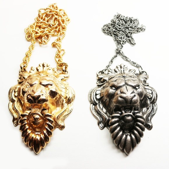 Napier Gold Lion's Head Doorknocker Necklace - Picture 5 of 8